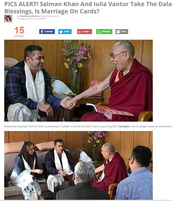 Salman Khan și Iulia Vântur, întâlnire cu Dalai Lama 399755