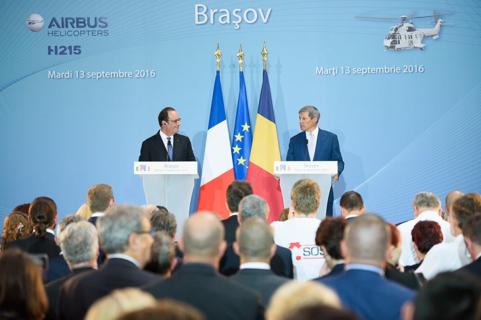 Președintele Franței și premierul Dacian Cioloș, în vizită la Ghimbav