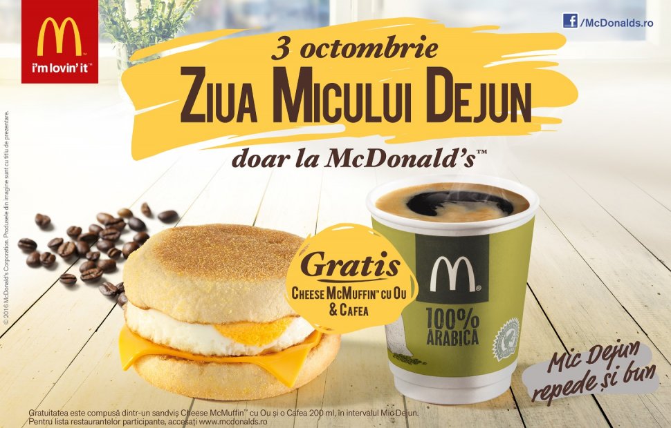 (P) McDonald’s e Gata de Bună Dimineața și face cinste de Ziua Micului Dejun
