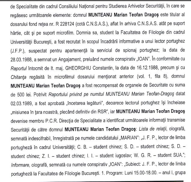 CNSAS: Marian Munteanu, recrutat și plătit de Securitate. Nu a fost însă colaborator FOTO 411722