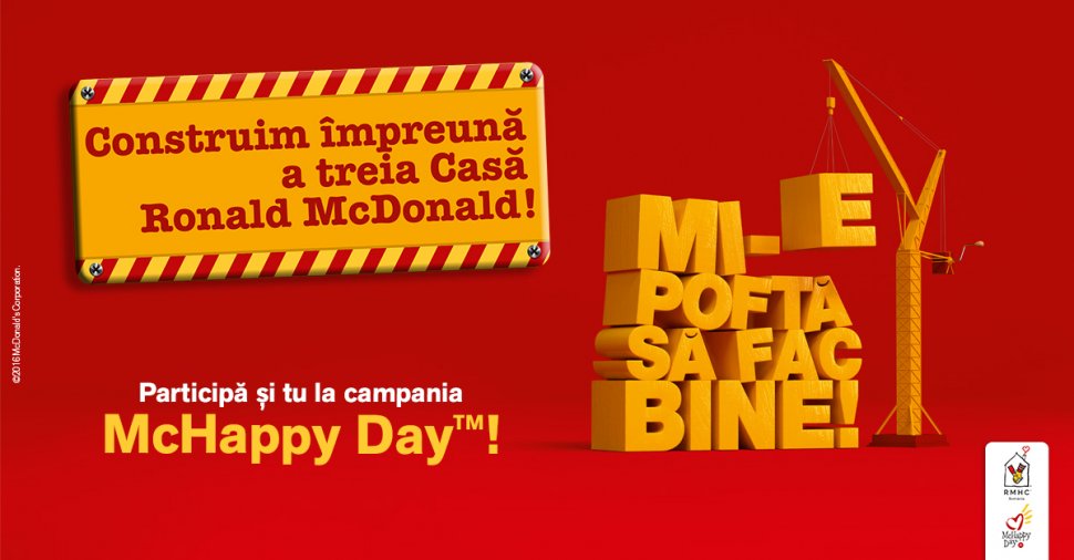 „Mi-e poftă să fac bine” împreună cu Fundația pentru Copii Ronald McDonald (P)