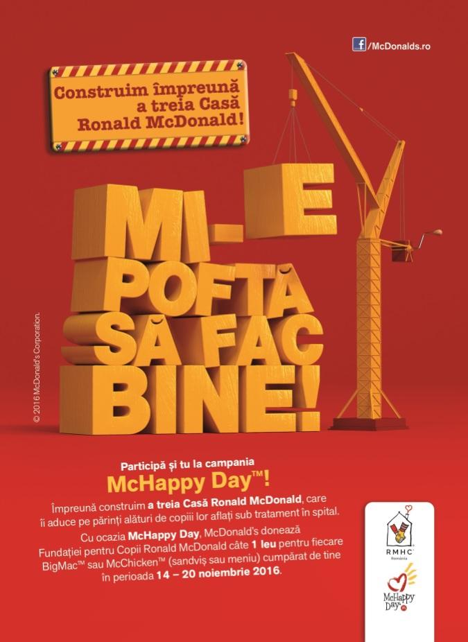 „Mi-e poftă să fac bine” împreună cu Fundația pentru Copii Ronald McDonald (P) 416708