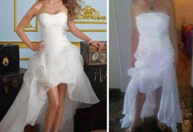 A crezut că și-a găsit rochia viselor pe internet. Când a venit coletul și l-a deschis, a început să plângă: "Ce e asta?!"   420473