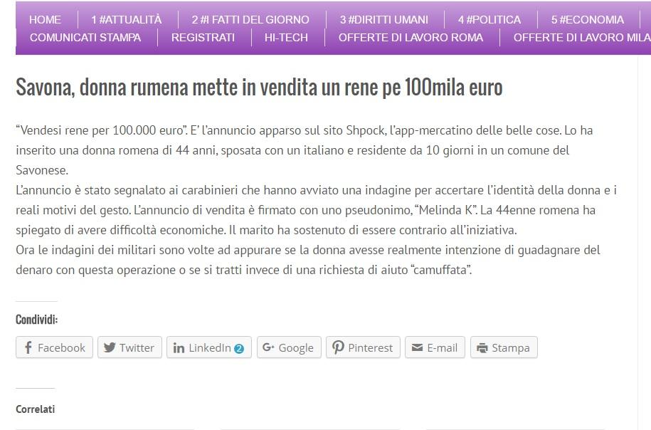 „Vând un rinichi pe 100.000 de euro!” Gestul disperat al unei românce din Italia 420999