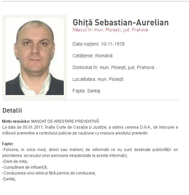 Sebastian Ghiţă, dat în urmărire. Pe numele fostului deputat s-a emis un mandat de arestare 426874