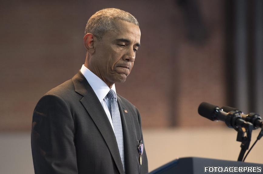 Incident în timpul discursului de rămas-bun al lui Barack Obama. Ce a pățit un membru al Gărzii de Onoare