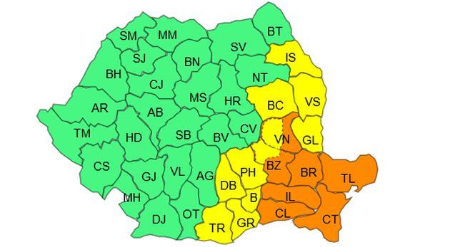 O nouă alertă meteo. Cod portocaliu de viscol în mai multe județe din țară 427733