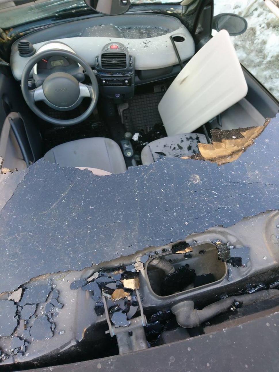 Ce a pățit un bucureștean ziua în amiaza mare! Mergea cu mașina și a fost la un pas de moarte din cauza unui țurțure 428463