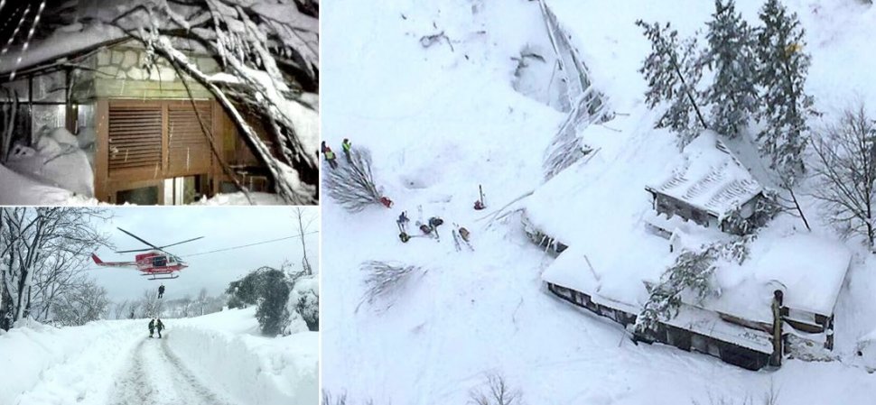Imagini cu hotelul lovit de avalanșă, în Italia. Mai mulți turiști și angajați ar fi fost găsiți morți