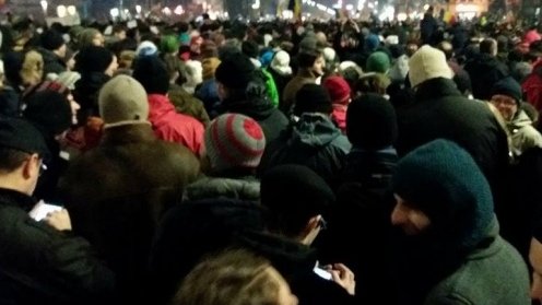 Incidente la manifestaţia de protest organizată la Bistriţa 