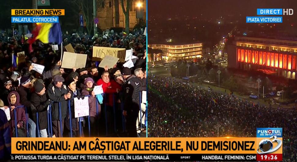 Cele mai spectaculoase imagini de la protestele din Piața Victoriei FOTO 432605