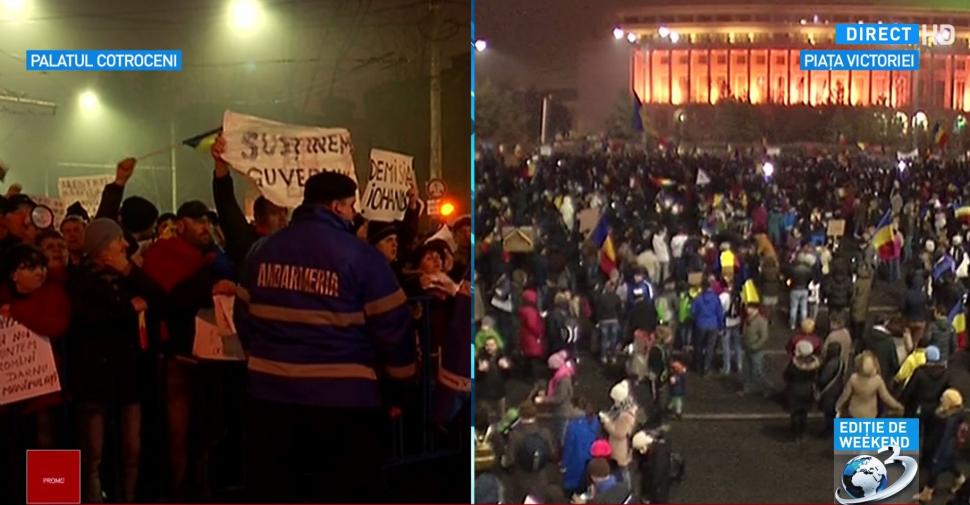 Cele mai spectaculoase imagini de la protestele din Piața Victoriei FOTO 432609