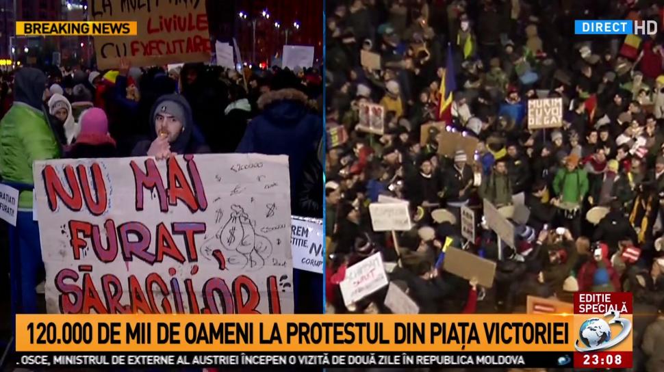 Cele mai spectaculoase imagini de la protestele din Piața Victoriei FOTO 432633