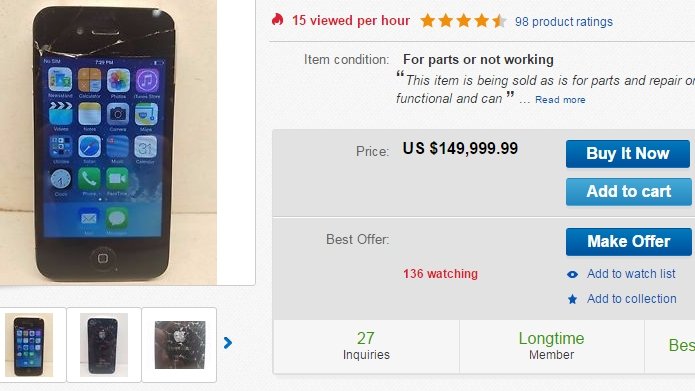 Prețul ireal cerut pentru acest iPhone 4s spart complet. Motivul pentru care telefonul costă o avere
