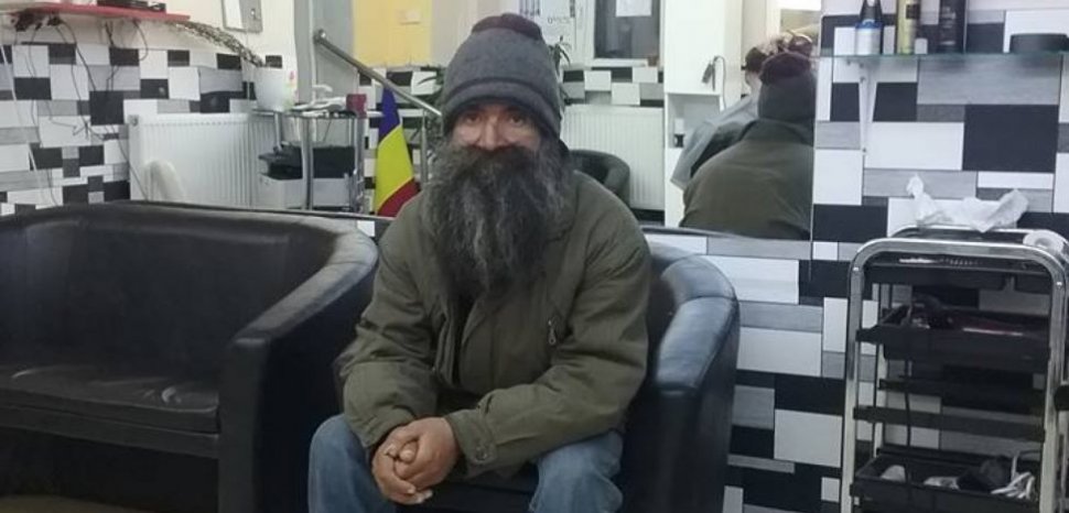 Transformarea unui bărbat fără adăpost din Timişoara. A fost convins să se bărbierească după cinci ani - FOTO