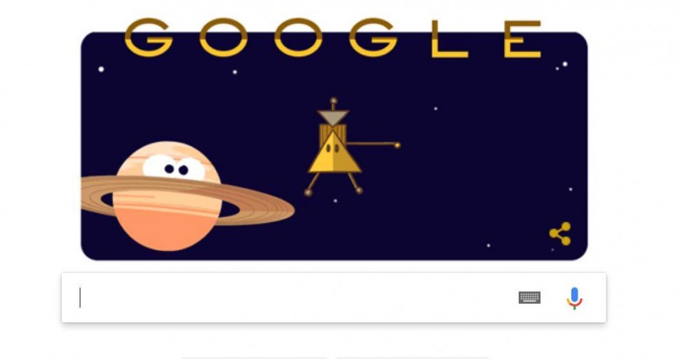 Nava spațială Cassini, celebrată de Google printr-un Doodle