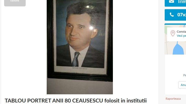 Un român vinde un tablou al lui Ceaușescu. Câți bani vrea să obțină pe el. ''A fost folosit în instituții publice''