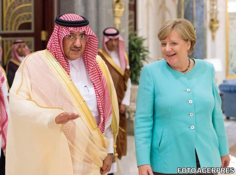 Angela Merkel a sfidat regulile islamice, la întâlnirea cu regele Salman al Arabiei Saudite