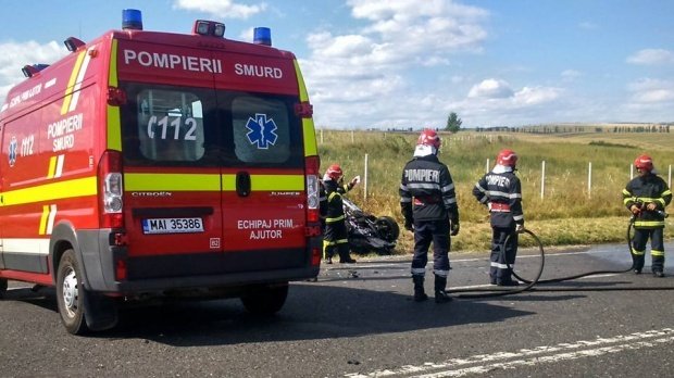 Accident cumplit la câțiva kilometri de Buzău. Un bărbat a murit carbonizat