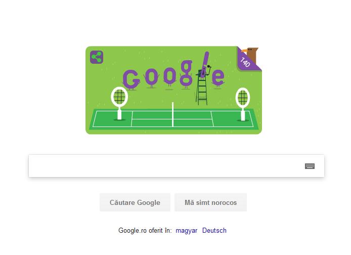 TURNEUL DE LA WIMBLEDON. Google marchează cu un Doodle special 140 de ani de la primul turneu al