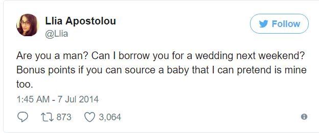 A scris pe Twitter că are nevoie de un însoțitor la o nuntă, însă nu se aștepta să primească un așa răspuns. Trei ani mai târziu, o fotografie i-a dat de gol! 463017