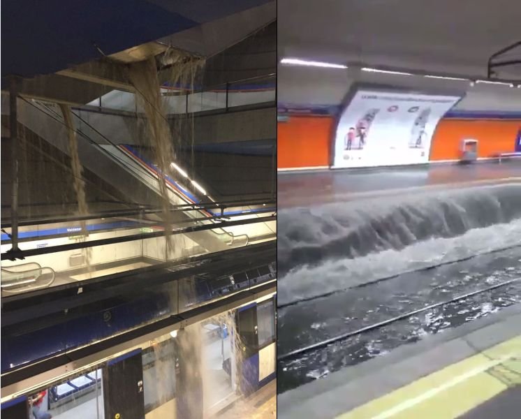 Imagini halucinante la metrou. Șuvoaiele au blocat peroanele și au oprit circulația trenurilor