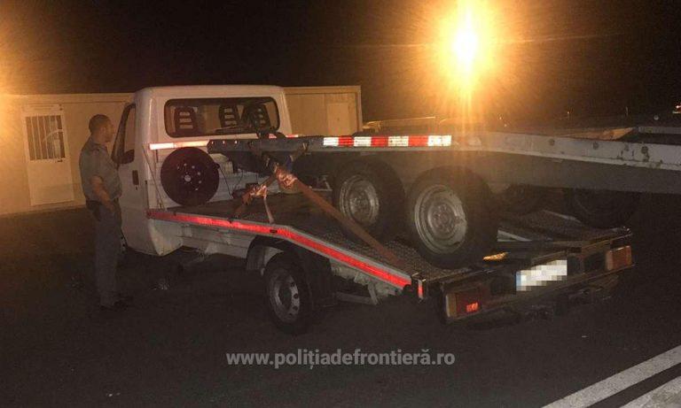 Poliția de frontieră a oprit un cetățean bulgar. Ce ascundea bărbatul în podeaua falsă a unei platforme auto. „Așa ceva n-am mai văzut” FOTO în articol 465203