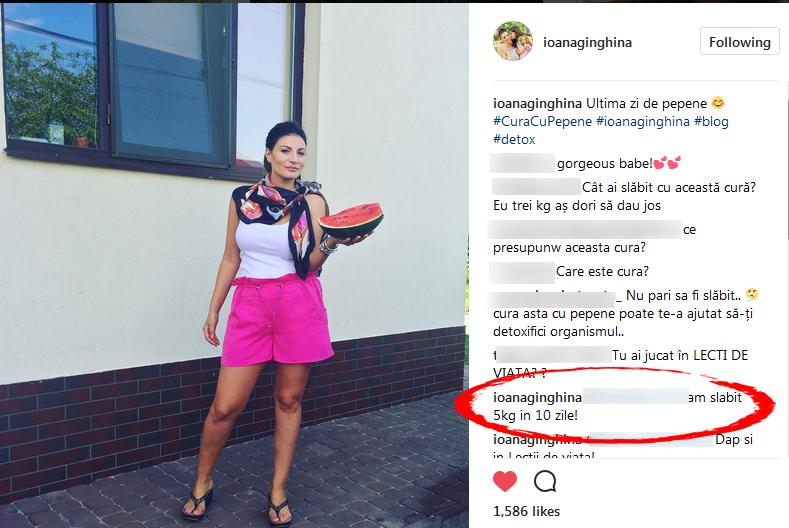 Ioana Ginghina a tinut zece zile cura de slabire cu pepene! A ramas fara cuvinte cand s-a cantarit 465580