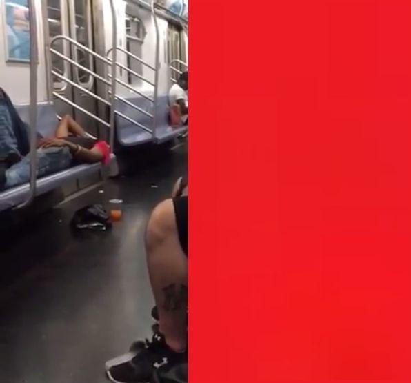 Ipostază inedită în care a fost surprins acest cuplu la metrou. Călătorilor nu le venea să creadă - FOTO 471495