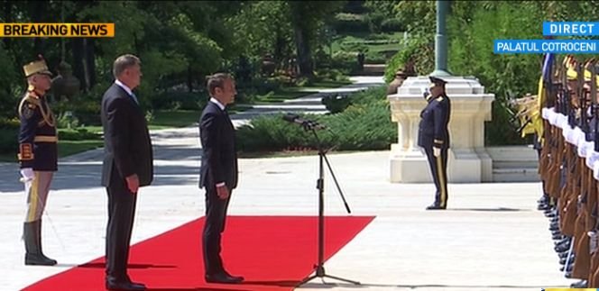 Vizita preşedintelui Franţei în România. A fost primit cu onoruri militare - Galerie FOTO și VIDEO