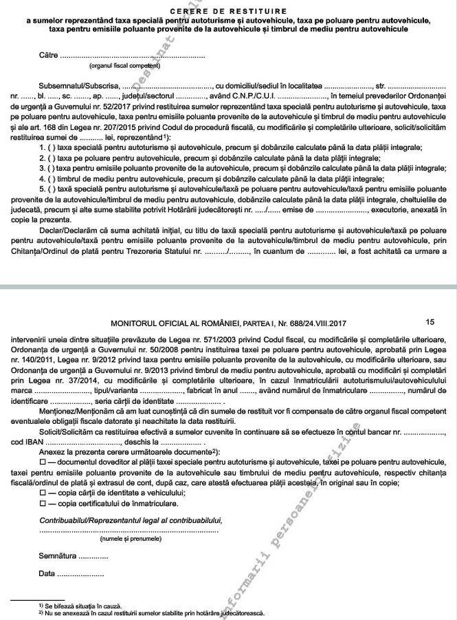 Veste bună pentru şoferi! Guvernul înapoiază taxa auto. Descarcă formularul pentru rambursarea banilor 474457