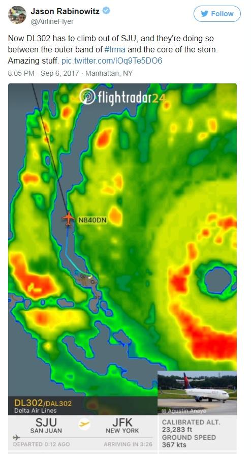 Un pilot s-a luat la întrecere cu uraganul Irma. Cum a luat sfârșit aventura 478103