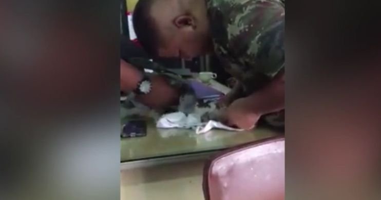 Soldatul a găsit un pui de cățel pe moarte în garajul inundat al unității militare. Ce a urmat este de-a dreptul uluitor (FOTO+VIDEO)