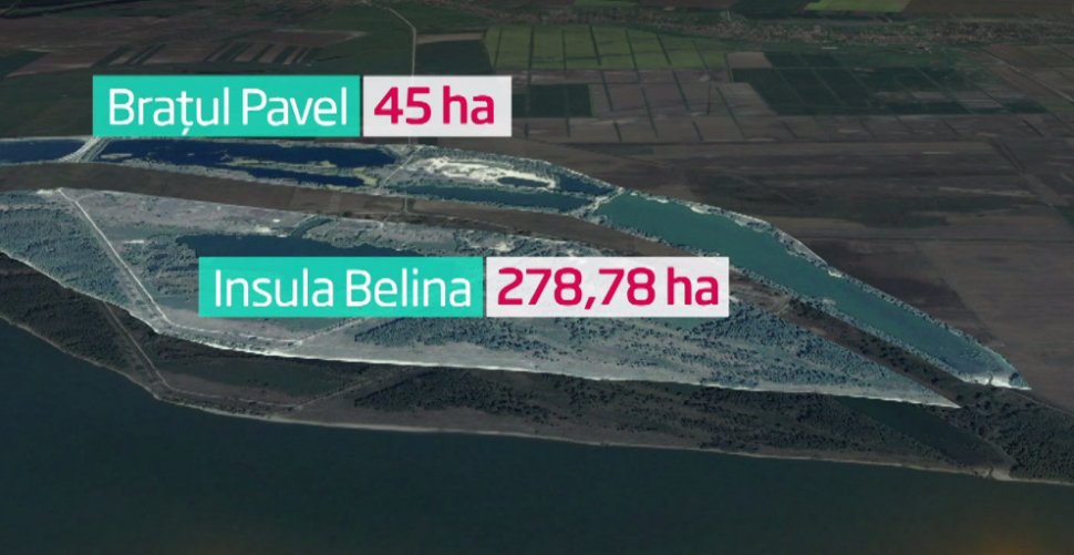 Imagini de pe insula Belina. Experţii mandataţi de DNA au început măsurătorile