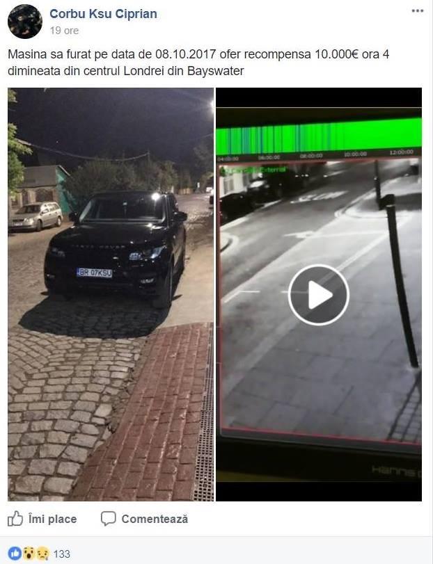 Un român oferă o recompensă de 10.000 de euro celui care îi găseşte mașina furată 484438