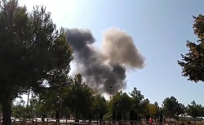 Avion prăbuşit după parada de Ziua Spaniei - VIDEO