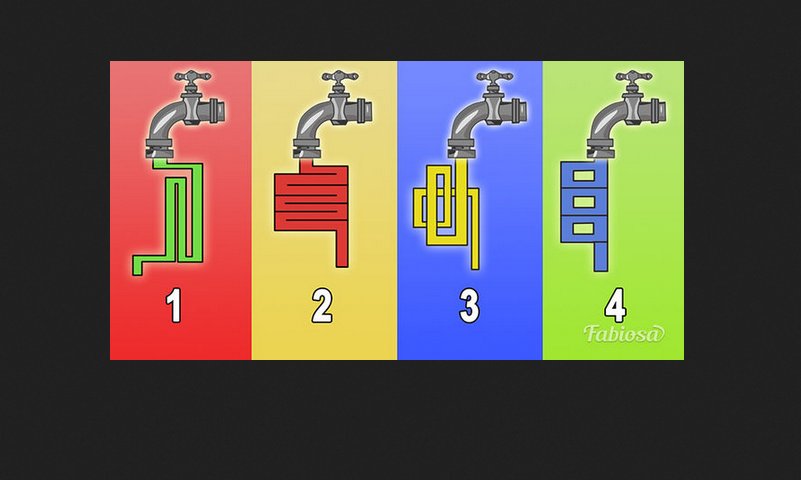 Test de inteligență. Prin care robinet curge apa mai repede? - FOTO