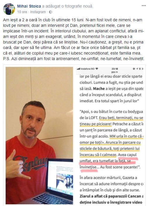 Prima reacție a lui MM Stoica, după scandalul din club 490574