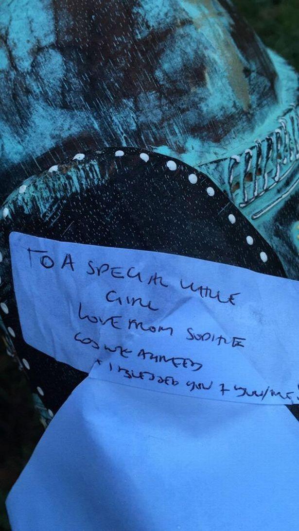 Un căluț de jucărie bizar a apărut din senin într-o grădină. Când oamenii s-au apropiat, au dat peste un bilet și mai ciudat 492843