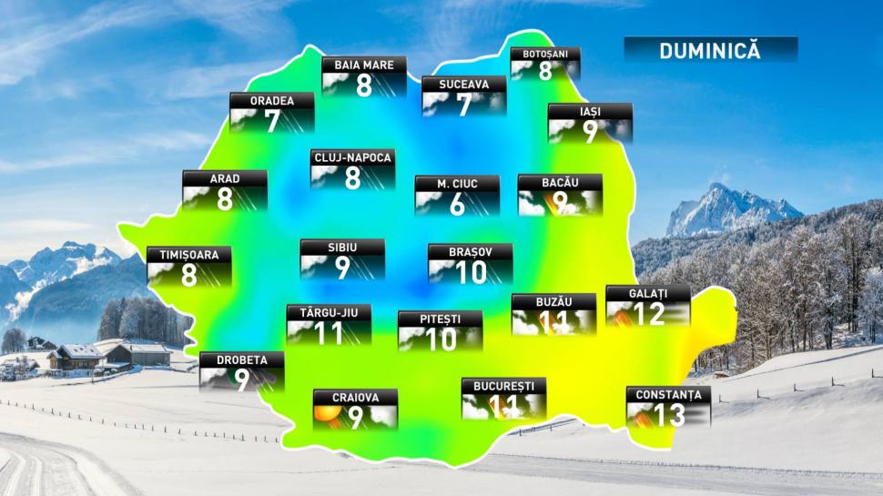 Cod galben de burniţă și ceață, până la ora 18:00. Prognoza meteo pentru următoarele zile 493030