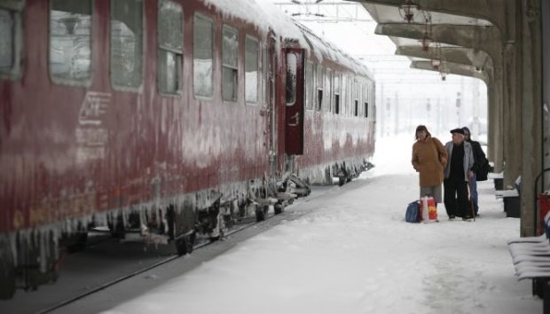 Trenuri blocate și copaci căzuți, în urma ninsorilor abundente din ultimele ore