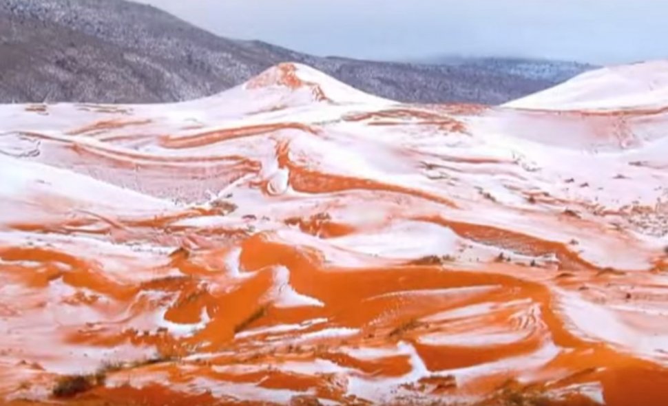 Fenomen neașteptat! A nins în deșertul Sahara, pentru al doilea an consecutiv