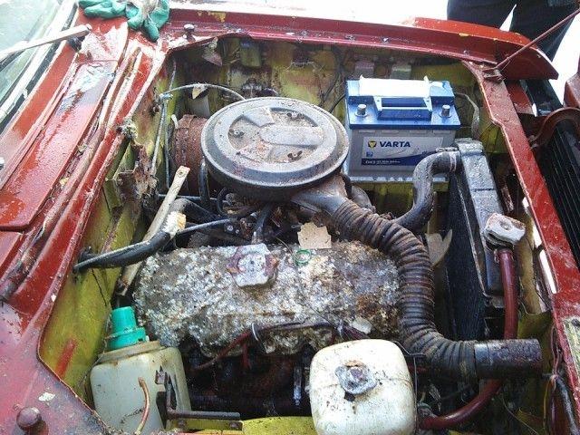 Au descoperit un garaj abandonat, iar când au intrat au dat peste o mașină veche. Bărbatul a deschis capota și a avut un șoc. În interior.... (GALERIE FOTO) 501941