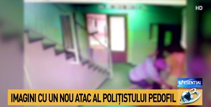 Noi imagini cu polițistul pedofil. Cum agresează o femeie la lift VIDEO