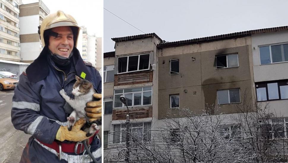 Ce au găsit pompierii din Bacău într-un apartament în flăcări. Când au ieșit, au început să zămbească 504587