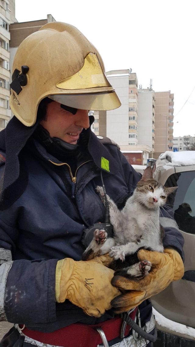 Ce au găsit pompierii din Bacău într-un apartament în flăcări. Când au ieșit, au început să zămbească 504588