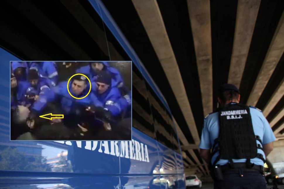 Dosar penal în cazul jandarmului care a lovit un protestatar la manifestație