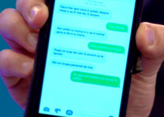 Andreea Cosma, SMS-uri de amenințare și șantaj 508473