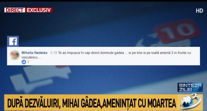 Mihai Gâdea a fost amenințat cu moartea 509275