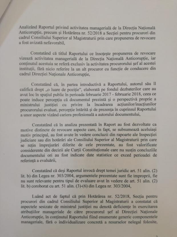 Documentul prin care Klaus Iohannis își motivează decizia de a nu o revoca pe Laura Codruța Kovesi 521630